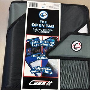 Sleek Gray and Black Velcro Binder Case NWT School Supplies